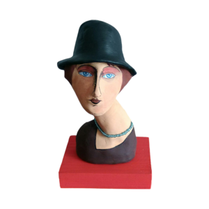 Jeanne Hebuterne con sombrero y collar